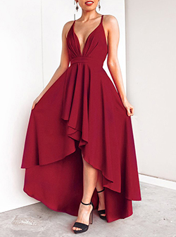WMNS Starlet Maxi Dress - Inverted Hem / Cross and Tie Back
